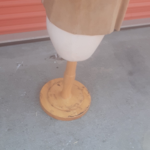 Coachella Hippie Vtg Tan Suede Vest Gold hoops Boho Unisex - Picture 5 of 15